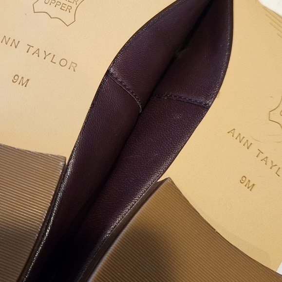 NEW! ANN TAYLOR Chain Accent Deep Burgandy Leather Loafers 9. - Picture 8 of 8